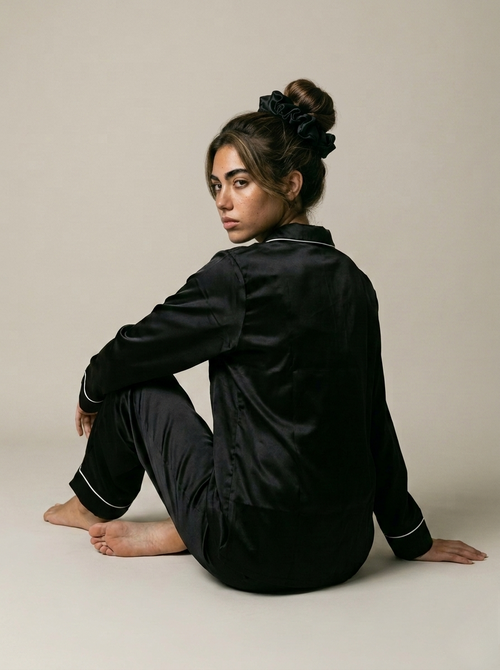 Full Sleeve & Trouser PJ Set - Black