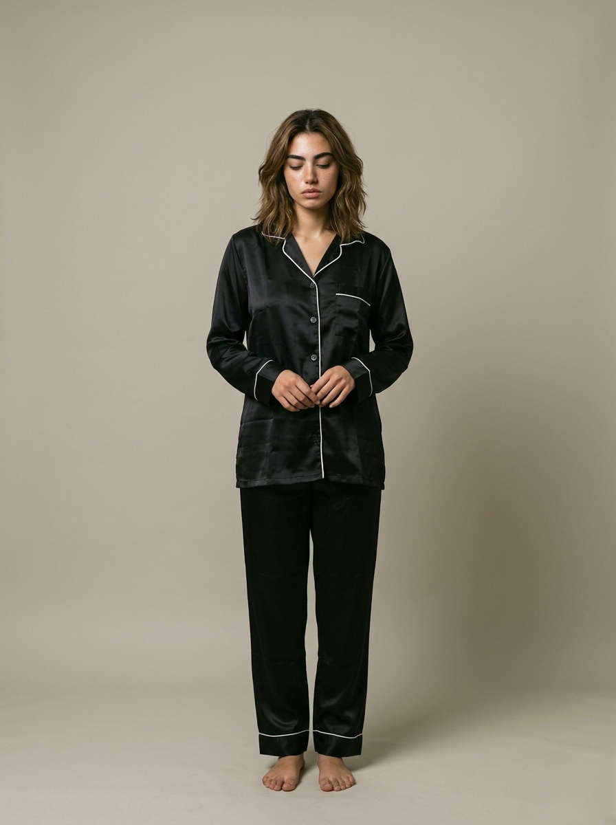 Full Sleeve & Trouser PJ Set - Black