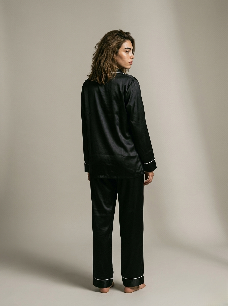 Full Sleeve & Trouser PJ Set - Black