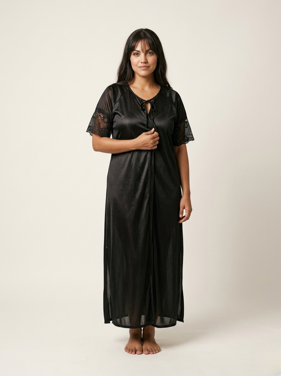 1-Piece Bridal & Daily Nighty - Black