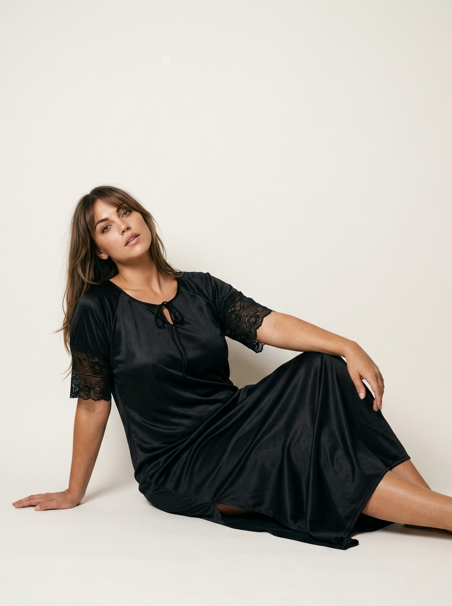 1-Piece Bridal & Daily Nighty - Black