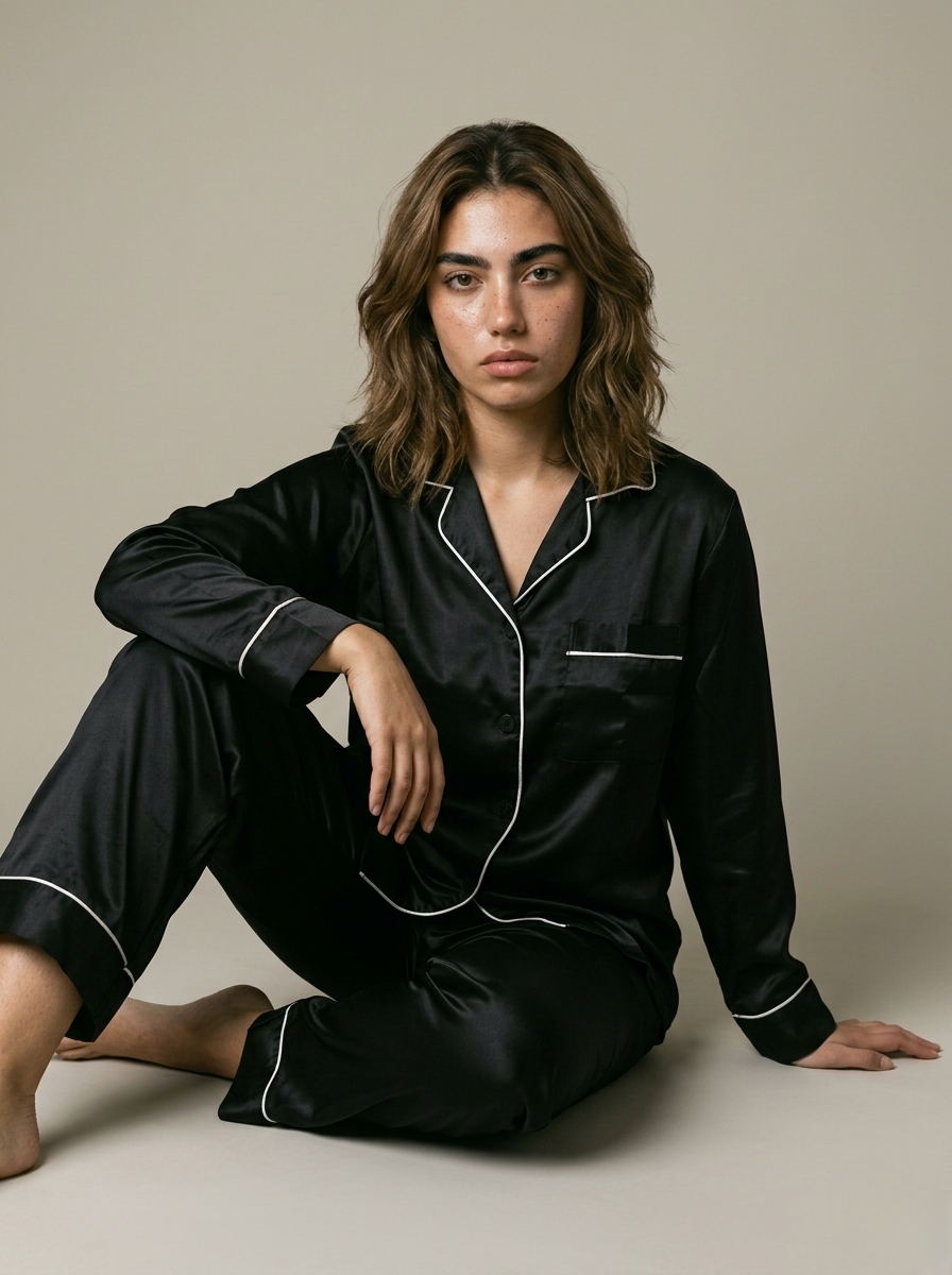 Full Sleeve & Trouser PJ Set - Black