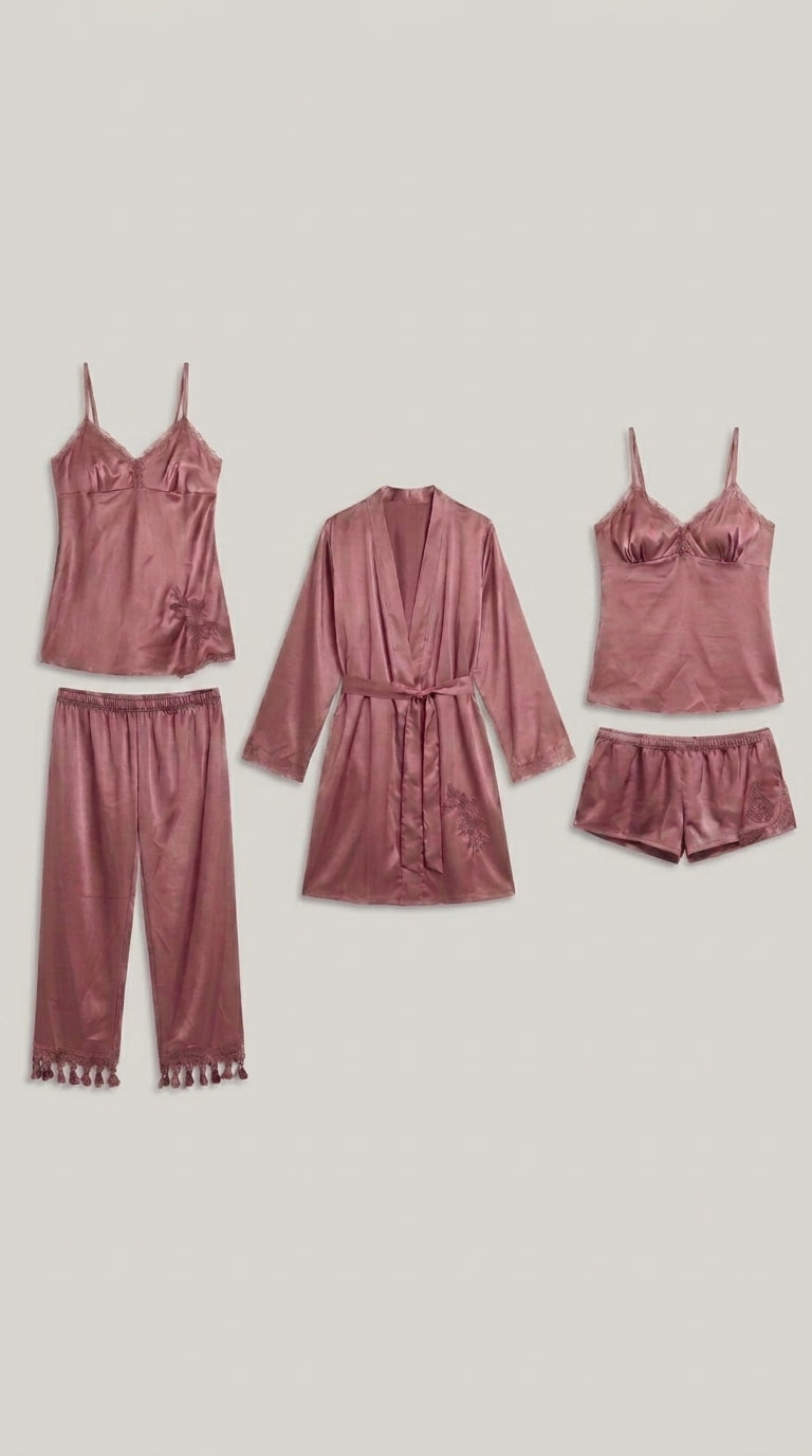 5-Piece Nighty Set - Pink