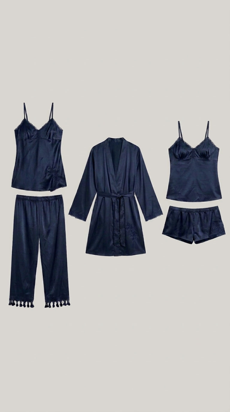 5-Piece Nighty Set - Navy