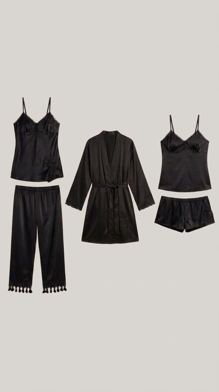 5-Piece Nighty Set - Black