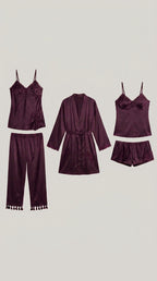 5-Piece Nighty Set - Purple