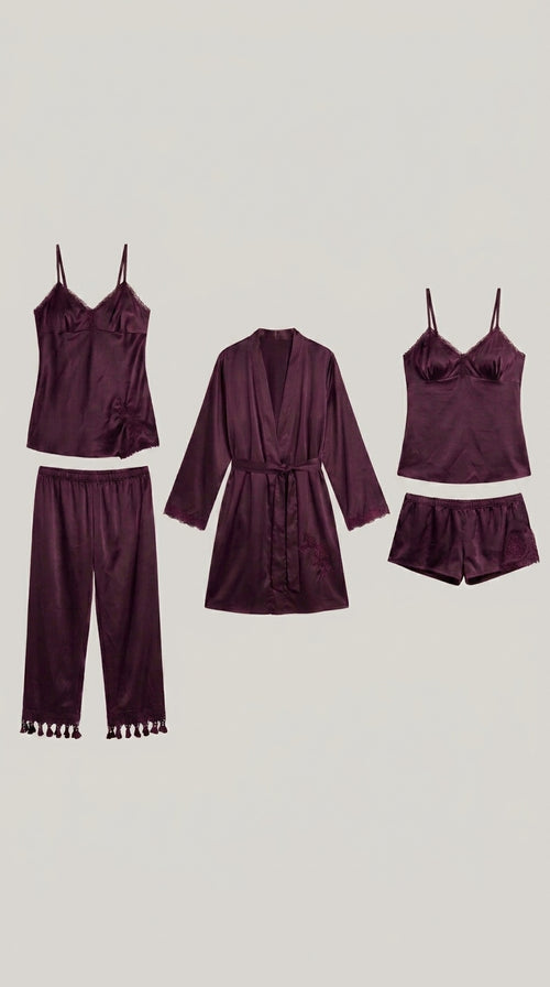 5-Piece Nighty Set - Purple