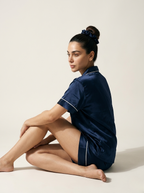 Half Sleeve & Shorts PJ Set - Navy