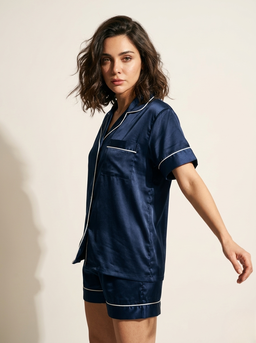 Half Sleeve & Shorts PJ Set - Navy