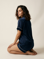 Half Sleeve & Shorts PJ Set - Navy