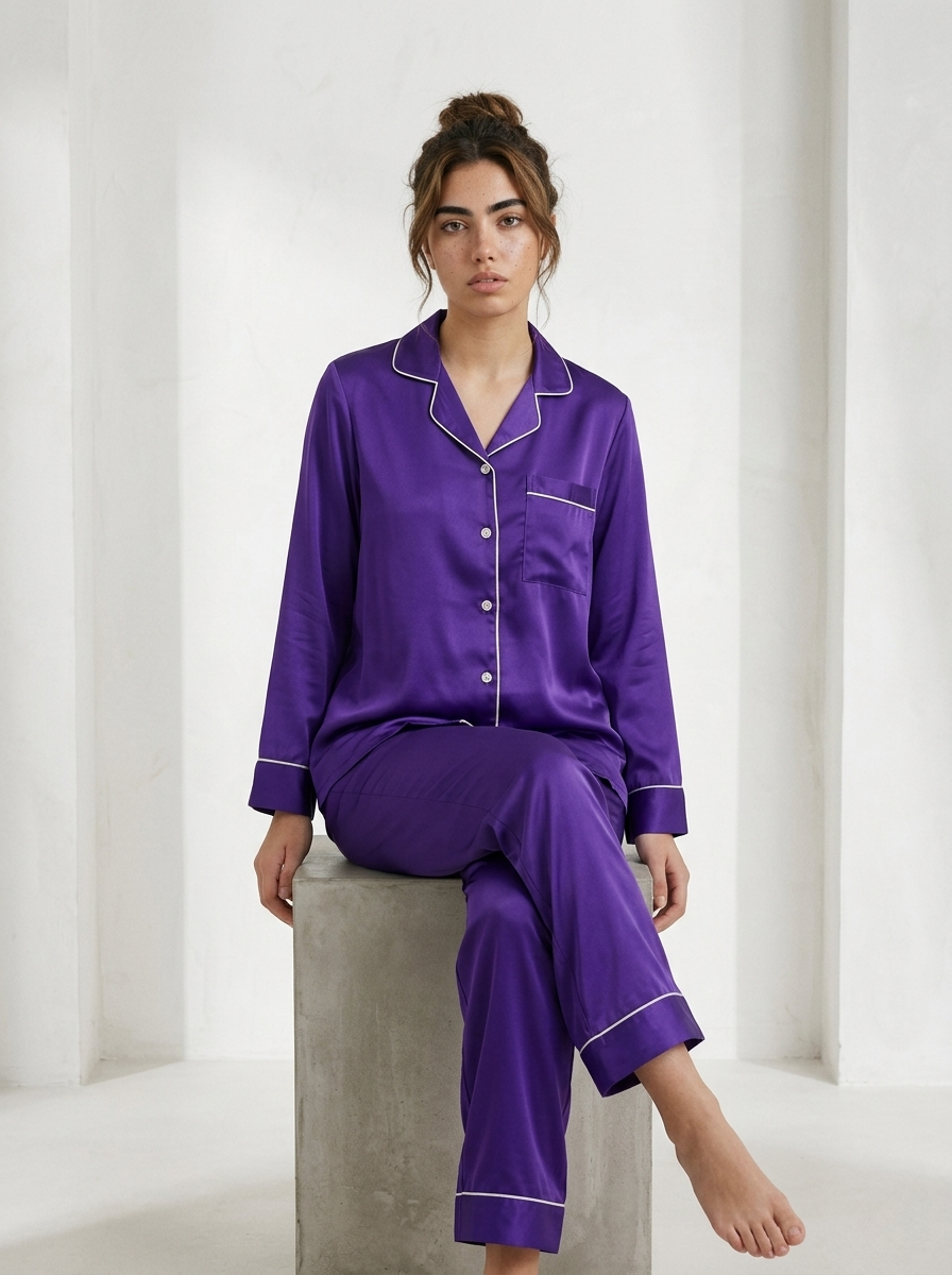 Full Sleeve & Trouser PJ Set - Purple