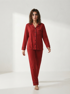 Full Sleeve & Trouser PJ Set - Red