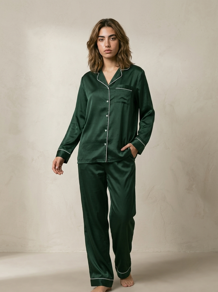 Full Sleeve & Trouser PJ Set - Green