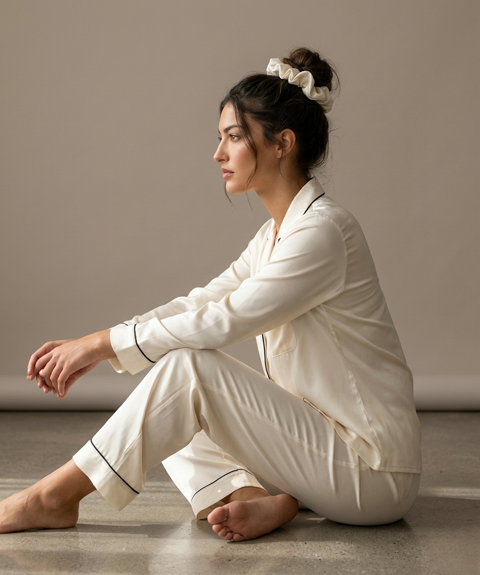 Full Sleeve & Trouser PJ Set - White