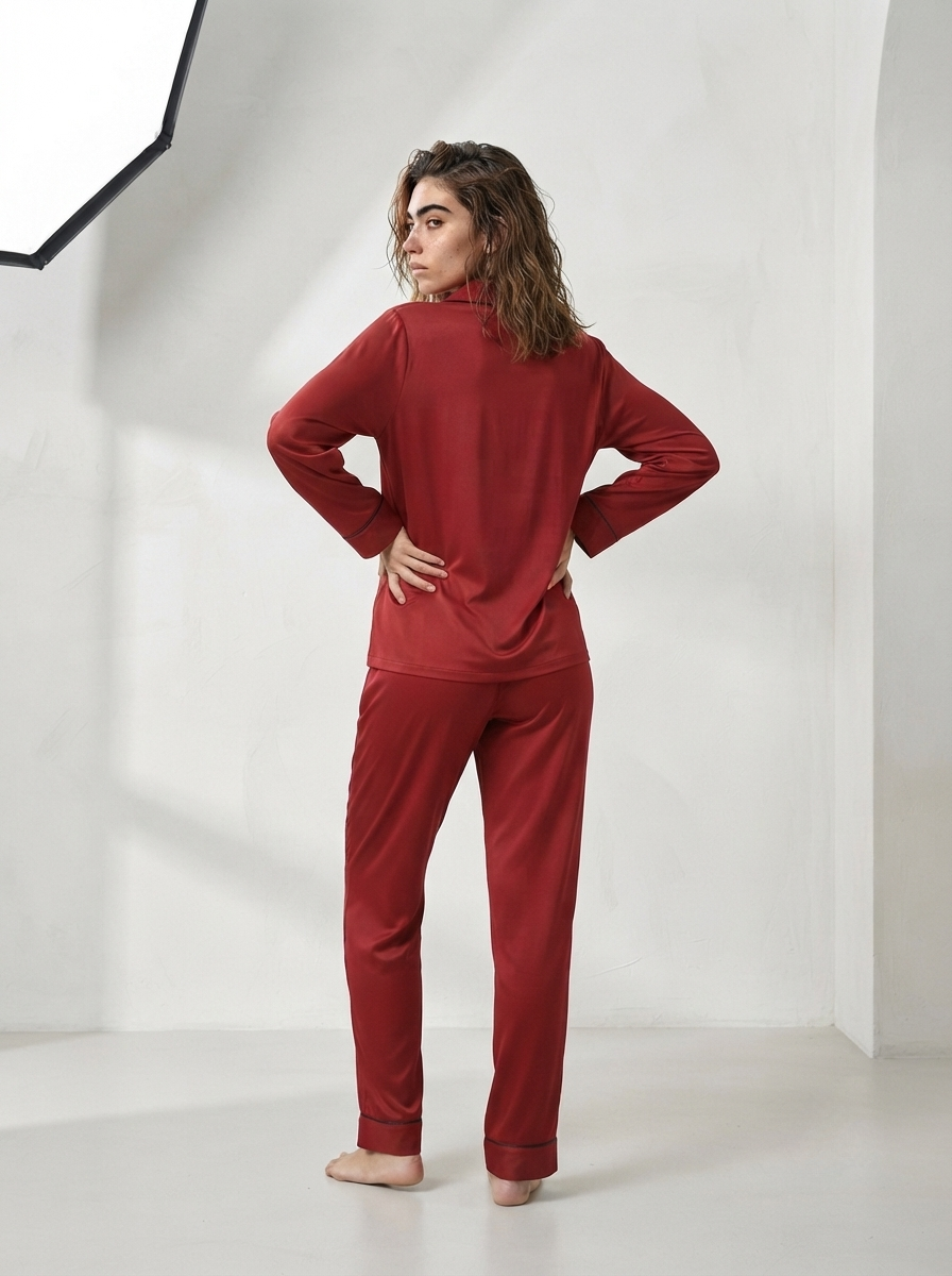 Full Sleeve & Trouser PJ Set - Red