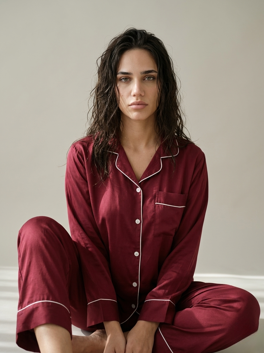 Full Sleeve & Trouser PJ Set - Maroon