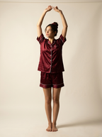 Half Sleeve & Shorts PJ Set - Maroon