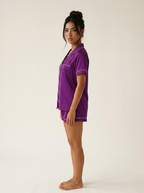 Half Sleeve & Shorts PJ Set - Purple