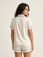 Half Sleeve & Shorts PJ Set - White