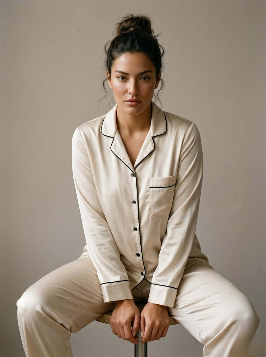 Full Sleeve & Trouser PJ Set - White